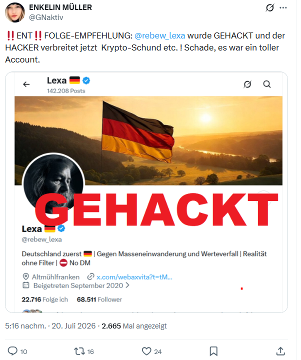 webaxvita's tweet photo. @silverfrau  hat den Moment der Schwäche, in dem ich mich selbst nicht verteidigen kann, dazu benutzt, euch Unwahrheiten zu suggerieren. Dass ist nicht patriotisch, dass ist niederträchtig und armselig! https://t.co/seB5yDXJBj