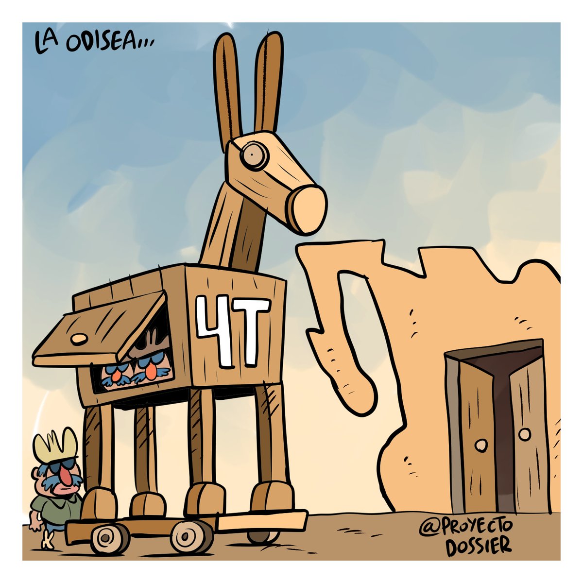 monerorictus's tweet photo. "La Odisea". Cartón publicado en @ProyectoDossier https://t.co/KLSeCgw6My