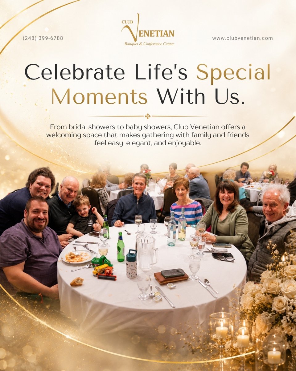 ClubVenetian's tweet photo. From bridal showers to baby showers and more, Club Venetian offers a welcoming space for life’s special moments. Gather with family and friends in a setting that feels elegant, easy, and memorable.
 https://t.co/zvUJ6kMXFX
#ClubVenetian #BridalShower #BabyShower #EventVenue https://t.co/xqyHDfdWUA