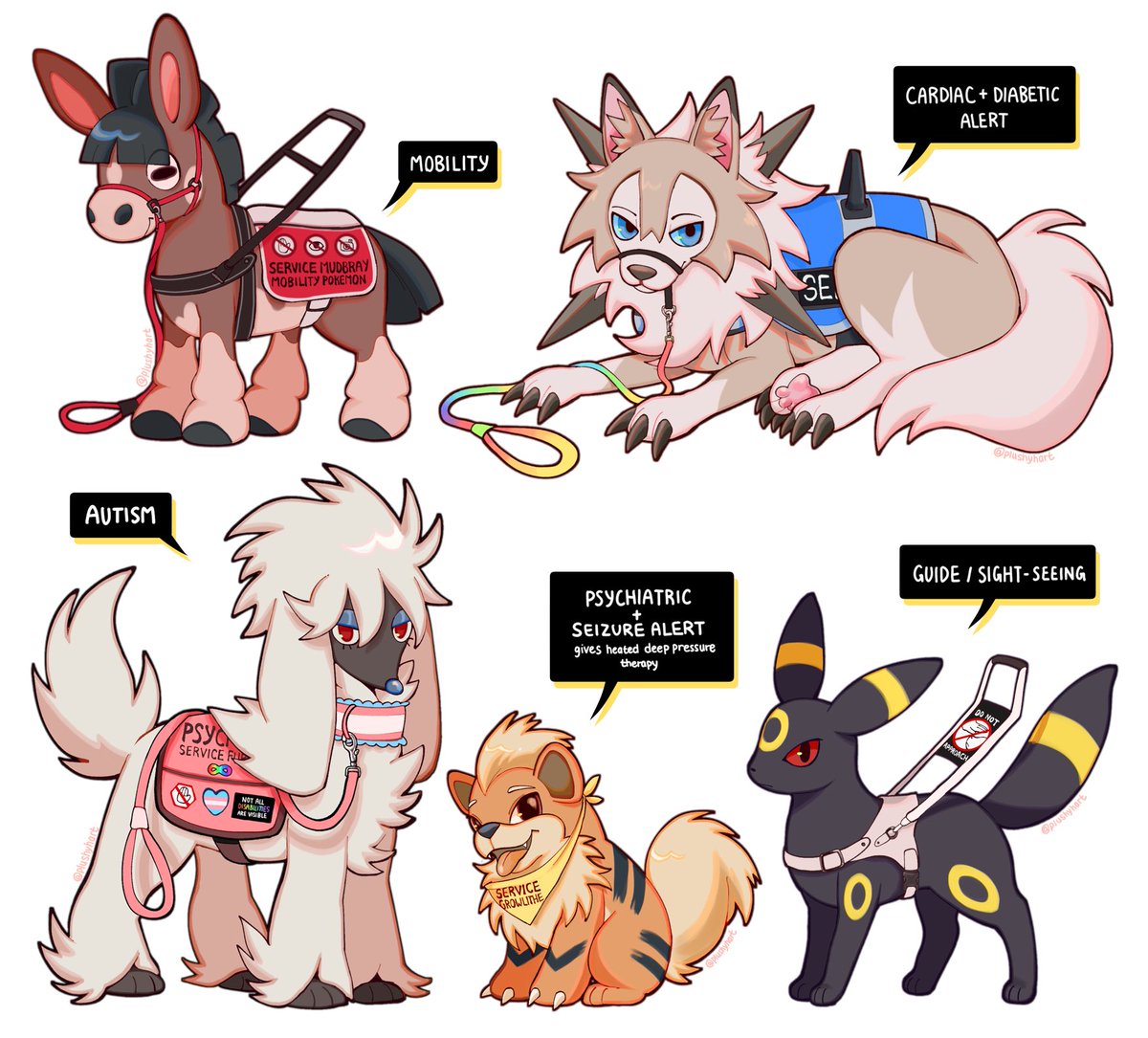 plushyhart's tweet photo. i kept seeing reposts of my service pokemon art so I'm reposting this!!! service pokemon🤍 https://t.co/AQnPwKUett