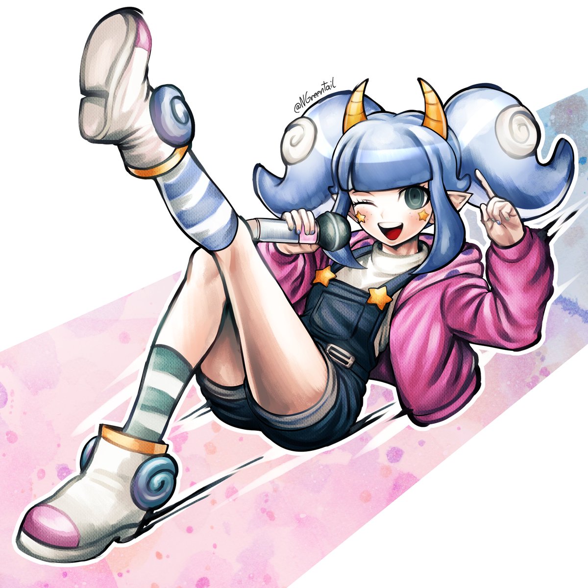 NGreentail's tweet photo. Danganronpa style piece for hackerling https://t.co/TbkkPpYNqm