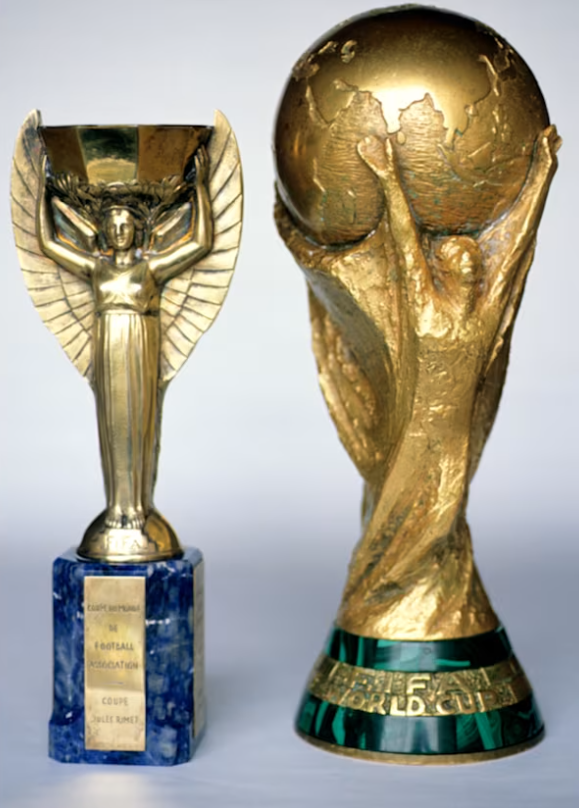theiaincameron's tweet photo. Did you know that the current World Cup Trophy is actually the second trophy to be awarded to the winners?

The original had a much more eventful life.

It was stolen twice, recovered by a dog and and eventually melted down.

Here’s the story.

1/n https://t.co/V4c8YiuNdG
