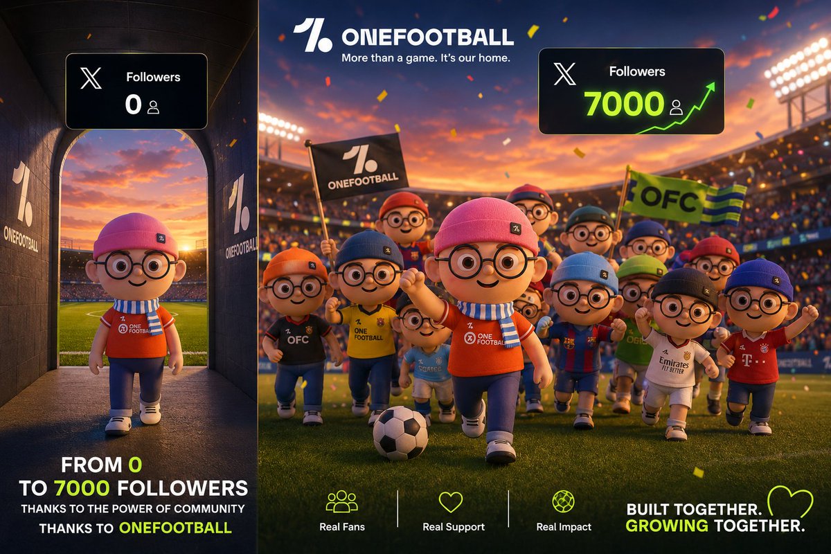 d17oome1's tweet photo. Every creator starts with 0.

The difference isn't luck... it's having a community that believes in you. 💛⚽

With the support of @chokmahxbt , one fan became thousands. From walking alone to being backed by an incredible community.

This is more than football.
@ofc_the_club This is family. 🫶
#OneFootballCreator