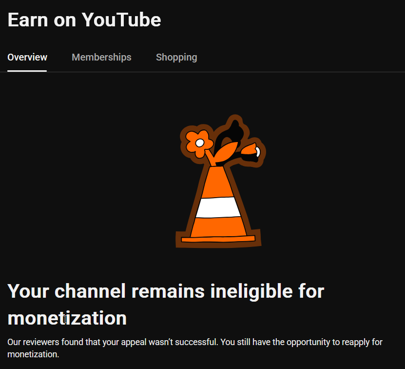 Sam08Tweets's tweet photo. @TeamYouTube
My Channel got demonetized because of reused content and I did an appeal for showing proofs that I'm not reusing contents and it didn't work. I spent a lot of time making videos :( https://t.co/Q78GM2oMZH