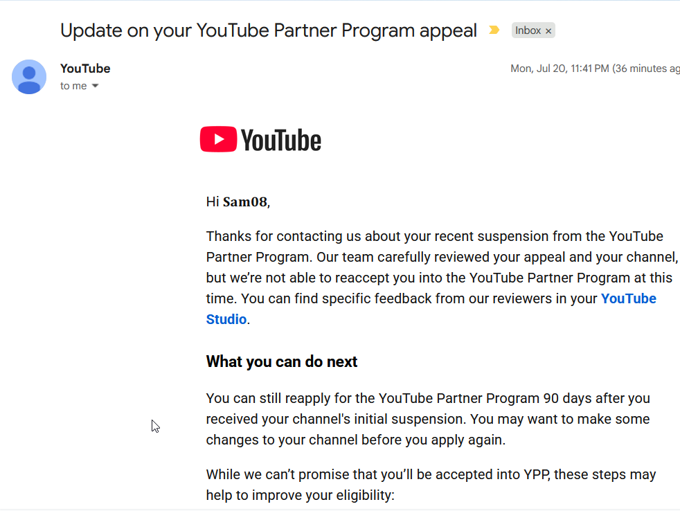 Sam08Tweets's tweet photo. @TeamYouTube
My Channel got demonetized because of reused content and I did an appeal for showing proofs that I'm not reusing contents and it didn't work. I spent a lot of time making videos :( https://t.co/Q78GM2oMZH