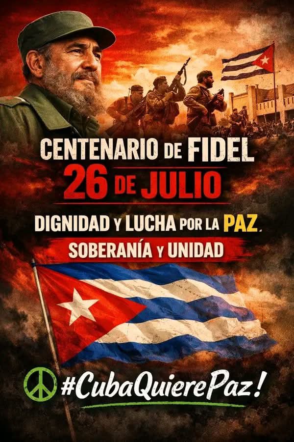 cadecaoficial's tweet photo. CENTENARIO DEL COMANDANTE EN JEFE FIDEL CASTRO!. Su pensamiento permanece en cada obra, en cada conquista y en cada batalla por la justicia y la dignidad.
🇨🇺 Fidel es historia, es presente y es futuro.
#100AñosConFidel
 #FidelPorSiempre  #CubaViveEnSuHistoria https://t.co/7H6L3qWN2j