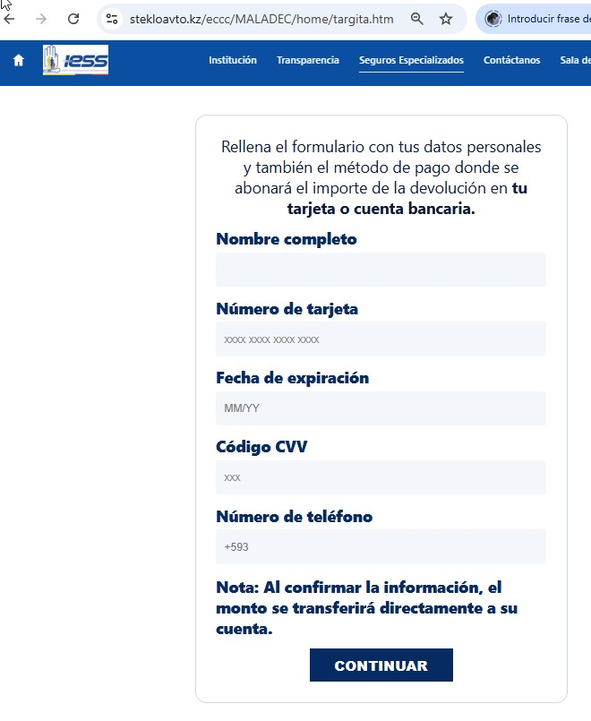 usuariosdigital's tweet photo. #AlertaDigitalEC
Usuarios reportan campaña masiva de phishing a través de emails suplantando el nombre de @IESSec y ofreciendo un reembolso

⚠️El sitio es calificado como malicioso por Google https://t.co/3fFroXuPh6