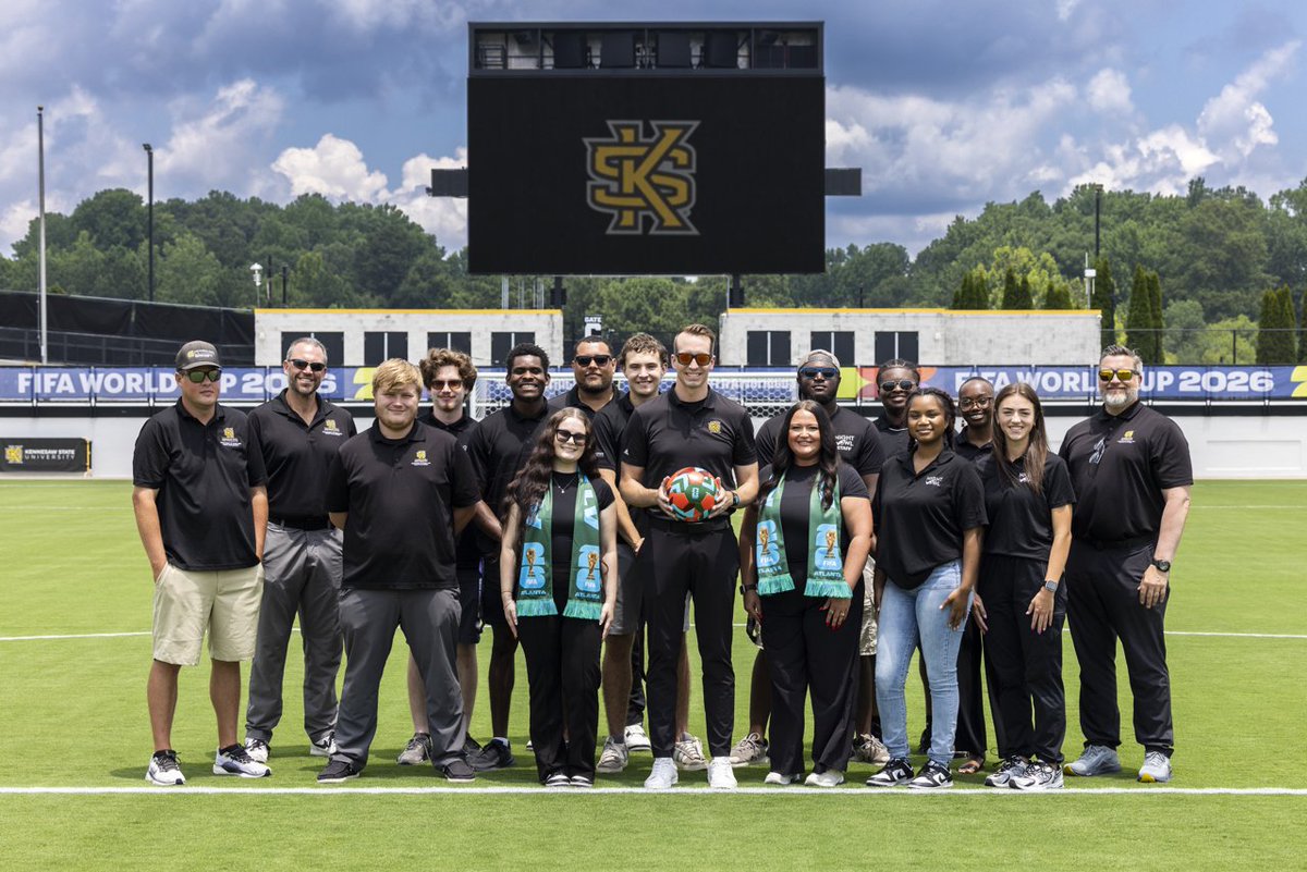 kennesawstate's tweet photo. During the World Cup, various KSU departments have been working behind the scenes to support FIFA, including by hosting 9 national teams for training. Read more about KSU's involvement in the World Cup at the link below!

🔗: https://t.co/VSv2OEpvaG https://t.co/dogNlcx7UN