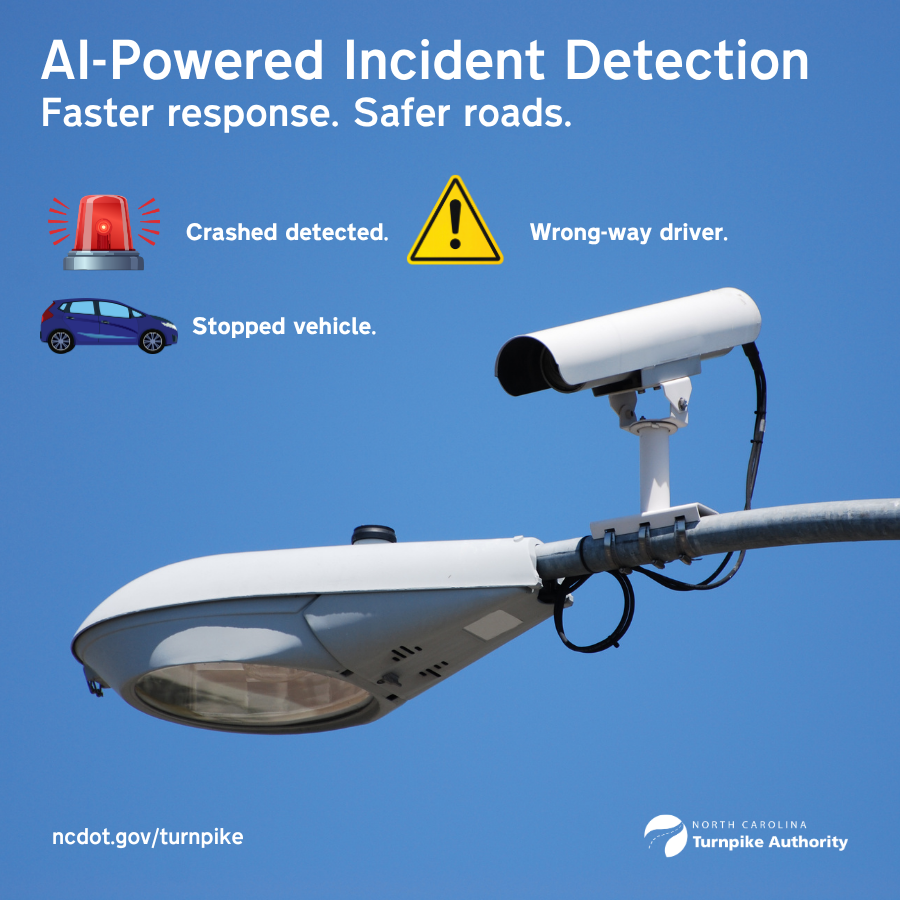 NCTurnpike's tweet photo. 🧠 Together with @VALERANN_LTD, NCTA is testing AI-powered incident detection on the I-485 Express Lanes to help identify roadway incidents faster and support safer travel.

🔗 Learn more: https://t.co/EMi3hpADqN

#NCTA #SmartRoads  #I485 #ExpressLanes https://t.co/1rQ8WBYlni