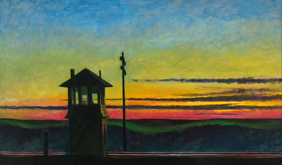 DanBerthod's tweet photo. Edward Hopper
Railroad Sunset, 1929 https://t.co/RMbXMjtjcm