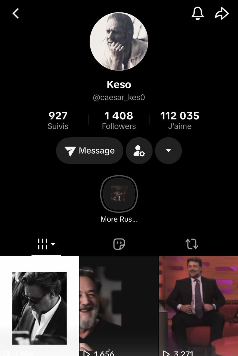 Just0rphic's tweet photo. @bludpudding There’s someone that might rival you, they ONLY make TikTok’s of Russell https://t.co/k8CsvlO7PA
