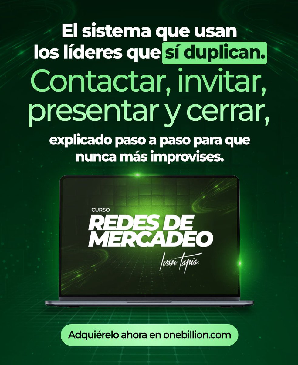 OneBillion1B_'s tweet photo. Aprender a vender es una habilidad, aprender a liderar y duplicar es lo que construye un negocio real. Este curso te da ambas. Adquiérelo en https://t.co/72P6eL5t2A

#RedesDeMercadeo #CursoIvánTapia #SistemaDeNegocio #ResultadosReales https://t.co/SpB7hzUkn8