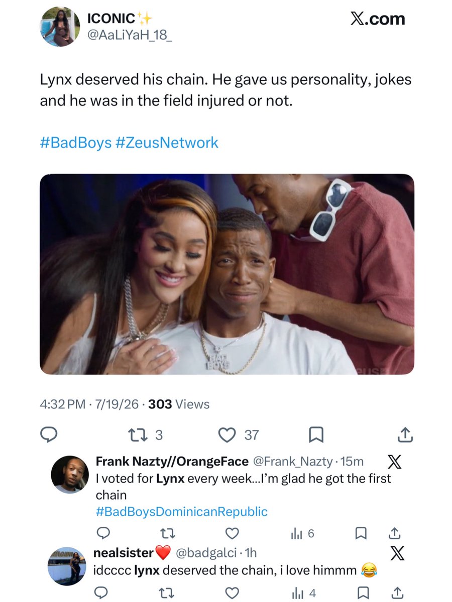The_ZeusNetwork's tweet photo. 😮‍💨 #BaddiesGoneWildDominicanRepublic did their BIG one trending at #7 with #Maloni, #LaurenMichellee, &amp; #BeckyLondon &amp; #BadBoysDominicanRepublic  trending at #20!! 👏🏾 Swipe 👉🏾 to see the REACTIONS &amp; drop your thoughts on the NEW episodes!!👇🏾 https://t.co/Xsco6Ts8Vo