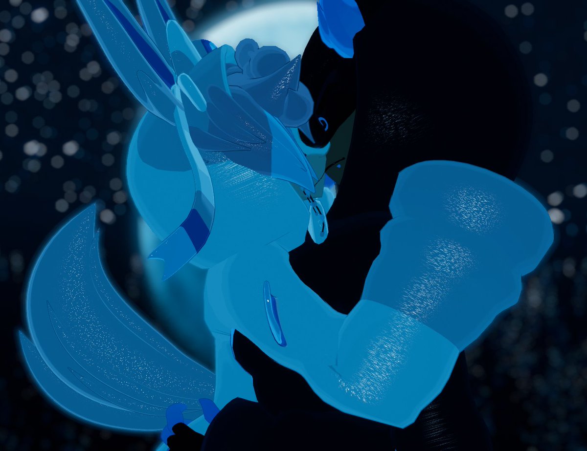 T0by_Xx's tweet photo. ° Made Umbreon and Sylveon Onesie Alastor's for me and my husband for our anniversary yesterday 🩵 °

These avatars are heavy privates!!
Model by: Graveteeths
Edit and retexture by: Me! ^^

#vrchat #vrchatavatar #hazbinhotel #pokemon #umbreon #sylveon https://t.co/CS0fw53Buj
