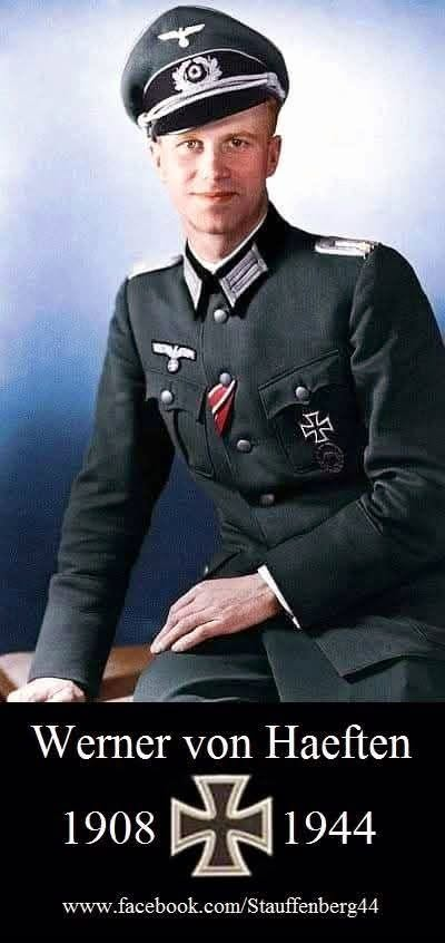 VoicesofWW2's tweet photo. When the firing squad took aim in the courtyard that night, one young officer is said to have thrown his own body across the man beside him to take the bullets first. The man he tried to shield was Stauffenberg. The one who stepped in front was Werner von Haeften.

Haeften was Stauffenberg's aide de camp, 35 years old, a lawyer before the war, from a family that would pay terribly for its part in the resistance. He was not a mastermind or a general. He was the loyal right hand, the man at Stauffenberg's shoulder through the entire day of July 20, and his role was as human as it gets. He helped his half blind, one handed chief arm the bomb. He was the one who carried the second, unused explosive charge, the one they never got the chance to arm, the charge that might have made the difference.

He flew back to Berlin with Stauffenberg, certain they had done it, and threw himself into the failing coup. And at the end, in the Bendlerblock courtyard under the vehicle headlights, when the rifles came up for Stauffenberg, Haeften is remembered as lunging into the line of fire, dying a moment before the man he served.

It did not save Stauffenberg. Nothing could by then. But it is the kind of detail that stays with you, because loyalty like that cannot be ordered or faked. He was 35, and he chose to die a few seconds early rather than watch.