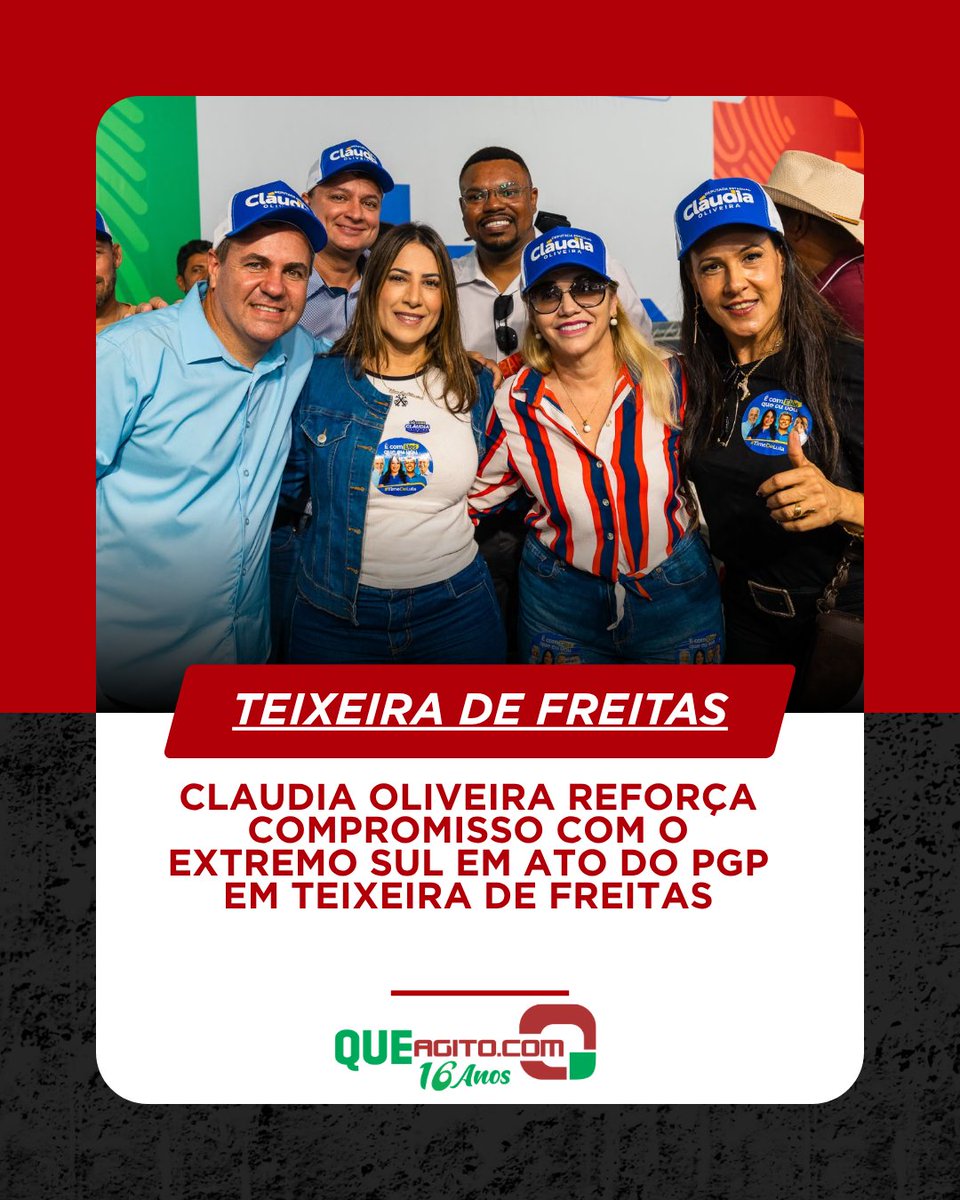 QUEAGITO's tweet photo. Claudia Oliveira reforça compromisso com o Extremo Sul em ato do PGP em Teixeira de Freitas
https://t.co/XRlEFCbOY0
Veja mais no #Queagito.com
#ClaudiaOliveira #PGP #ExtremoSul #Queagito https://t.co/1korO0uh4s