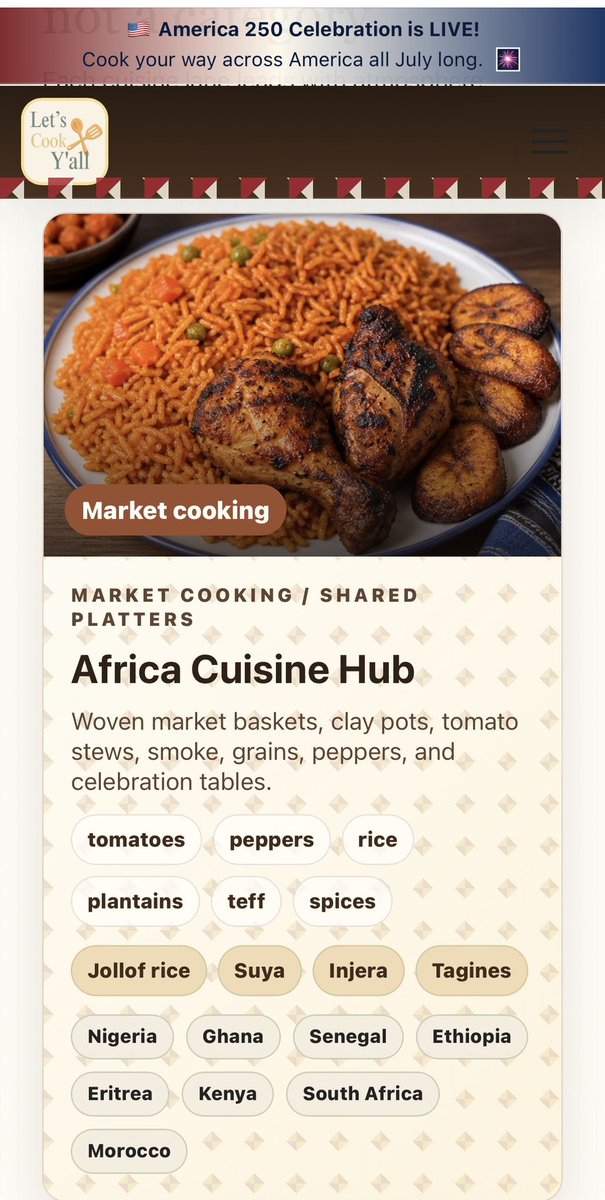 shalanda's tweet photo. Five years of ideas, late nights, rebuilding, learning, and refusing to quit… and it’s finally time to start showing what I’ve been building.

This is Let’s Cook Y’all—a place to explore cuisines from Around the World 🌎 Y’all. 🍽️❤️

https://t.co/RQ0uSRDPrf https://t.co/UMJMHsfDze