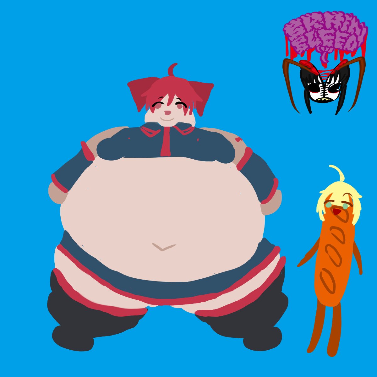 brainbleedcute's tweet photo. Teto and her best friend, the bread girl!!⊙▽⊙
#Vocaloid #teto #fat #chubby #meme https://t.co/uAqymva9sG