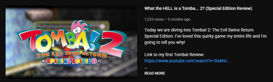 TheOnlyGamerLP's tweet photo. Just hit 1.5k views on my Tomba! 2 review and I couldn't be more thankful. Thank you for all the support. I love this game so much. 🩷 https://t.co/HZ92xXzvOW