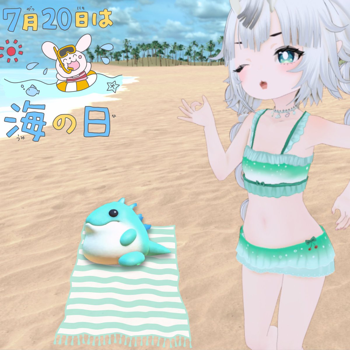 zuzumizuchi's tweet photo. it's marine day! 🏖️ you are going to the beach today right? https://t.co/6x5GIzZi1L