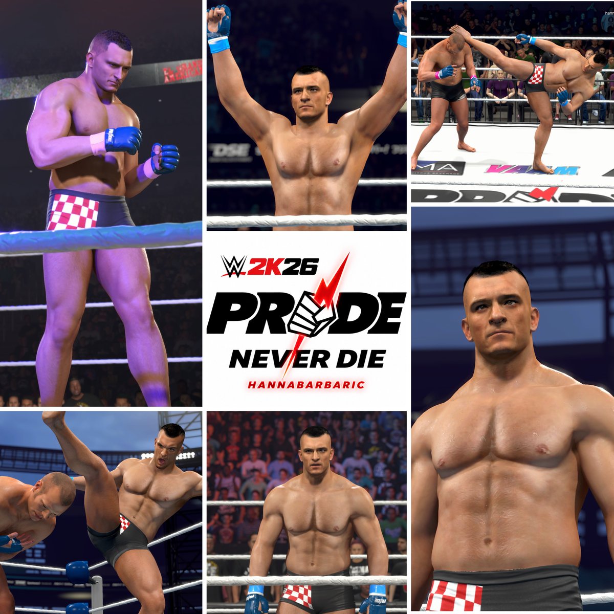 BarbaricHanna's tweet photo. Pride Never Die!
Uploaded a 4 pack of MMA legends Josh Barnett, Don Frye, Crocop, and Fedor... I'll put up Bas Rutten when I finish his moves. No dlc required, however, Barnett has an optional dlc.
Search Tags: hannabarbaric
#wwe2k26 #pridefc https://t.co/YapAdqstlv