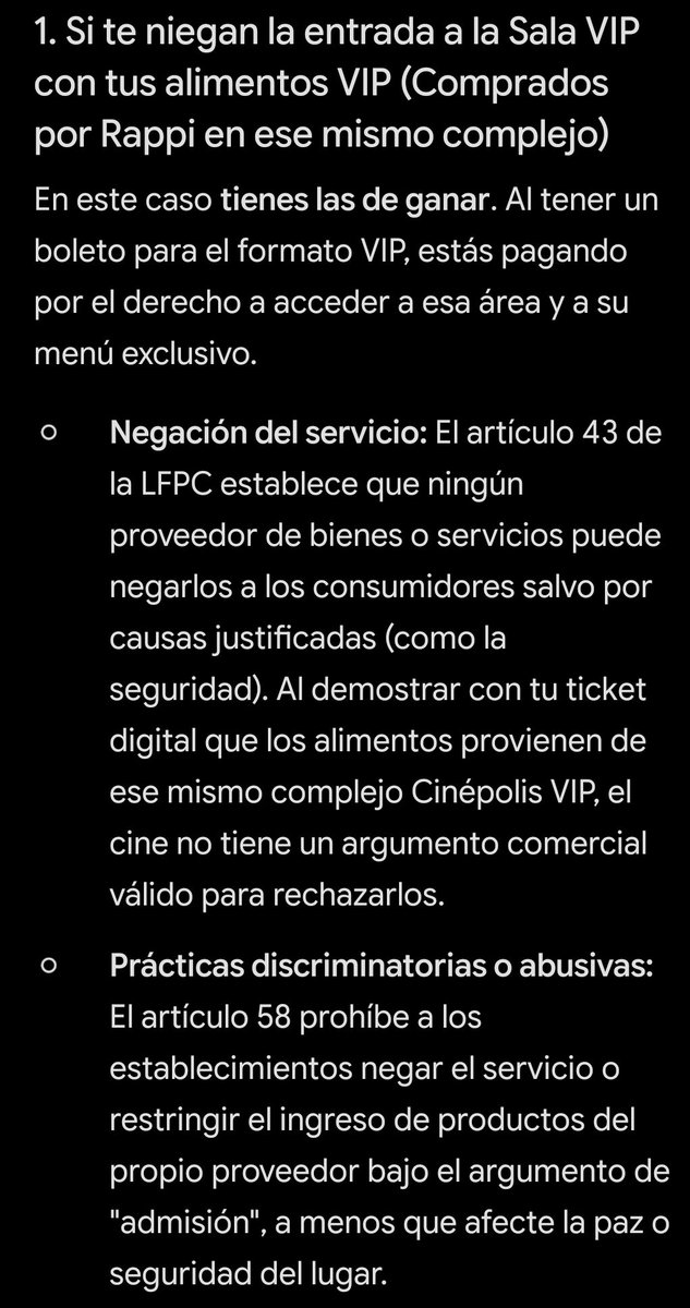 r1card007's tweet photo. @Cinepolis me estarían negando mis derechos como consumidor por lo que la respuesta que me estás dando es violatoria de derechos, si no me dejan acceder a la función con mis alimentos comprados ahí y ticket en mano, ingresaré una queja en PROFECO apegado a derecho contenidos en art. 43 y 58 https://t.co/WXmiucNKsE