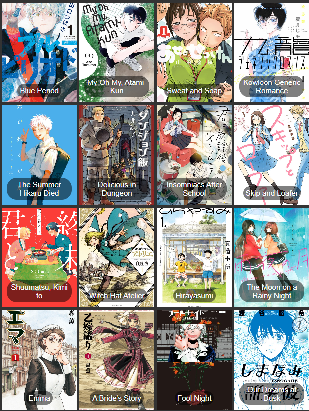 sesohyuk's tweet photo. 16 seinen manga from the past 10 years I recommend most

I was gonna do manga that have come out within the last 10 years but that was too hard for me so this will be titles I've personally read in the last 10 years regardless of year of publication lol https://t.co/uuxLHQeOUZ