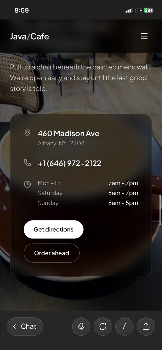bigshengz's tweet photo. Been experimenting with @LovableAI and this is what I built. ☕️
Java Café website. Full preview soon. 👀 https://t.co/7Sb0vVfyK3