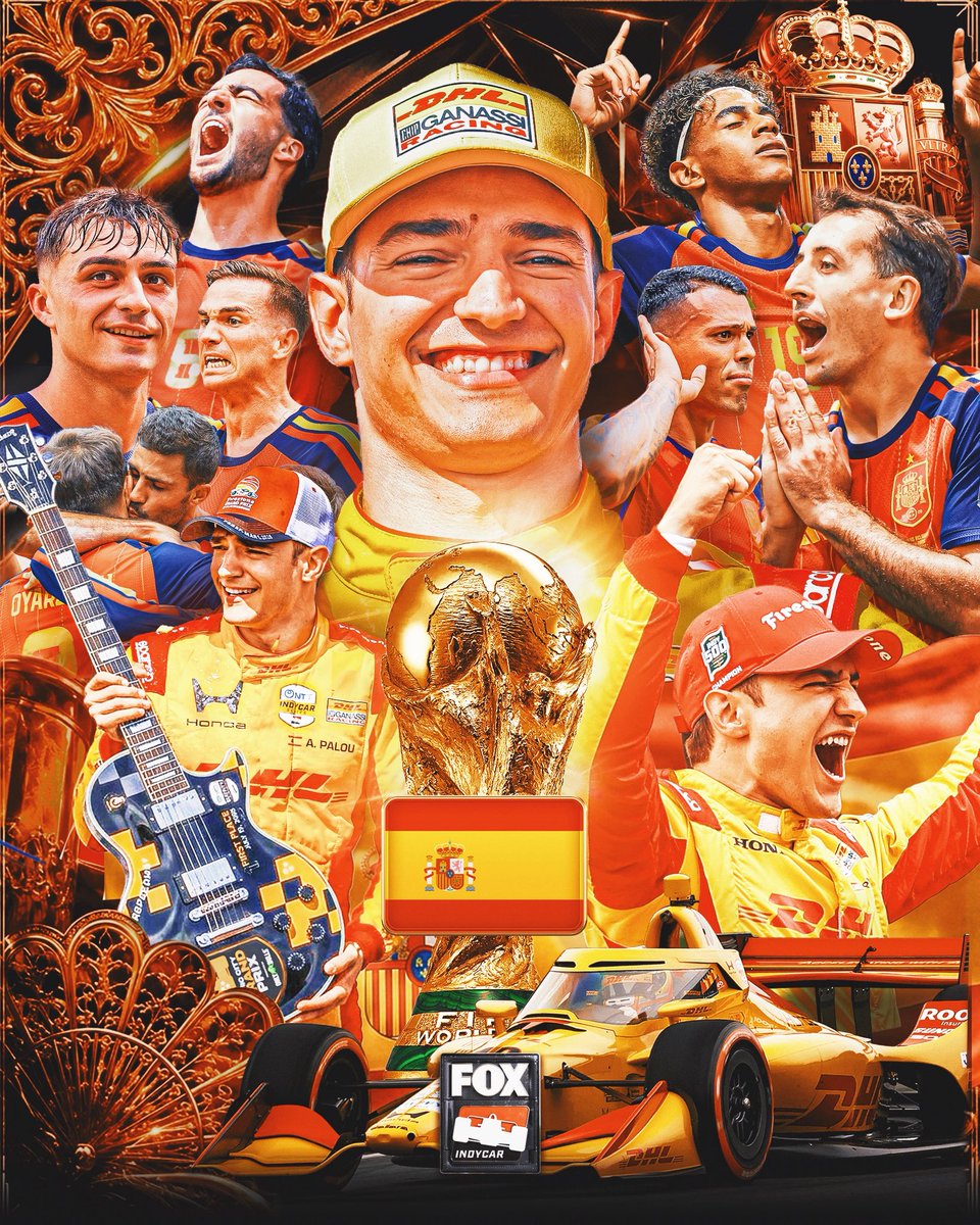 IndyCarOnFOX's tweet photo. A lot to celebrate for Alex Palou. 🇪🇸🏁 https://t.co/XTjr9XLXAQ