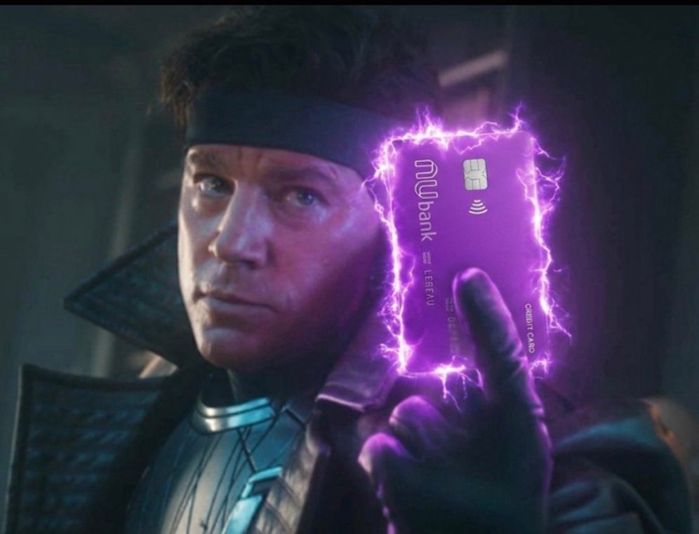 Juanpis's tweet photo. Gambit cuando le llega la tarjeta de NUBank 🤣 https://t.co/aGapiFcD2k