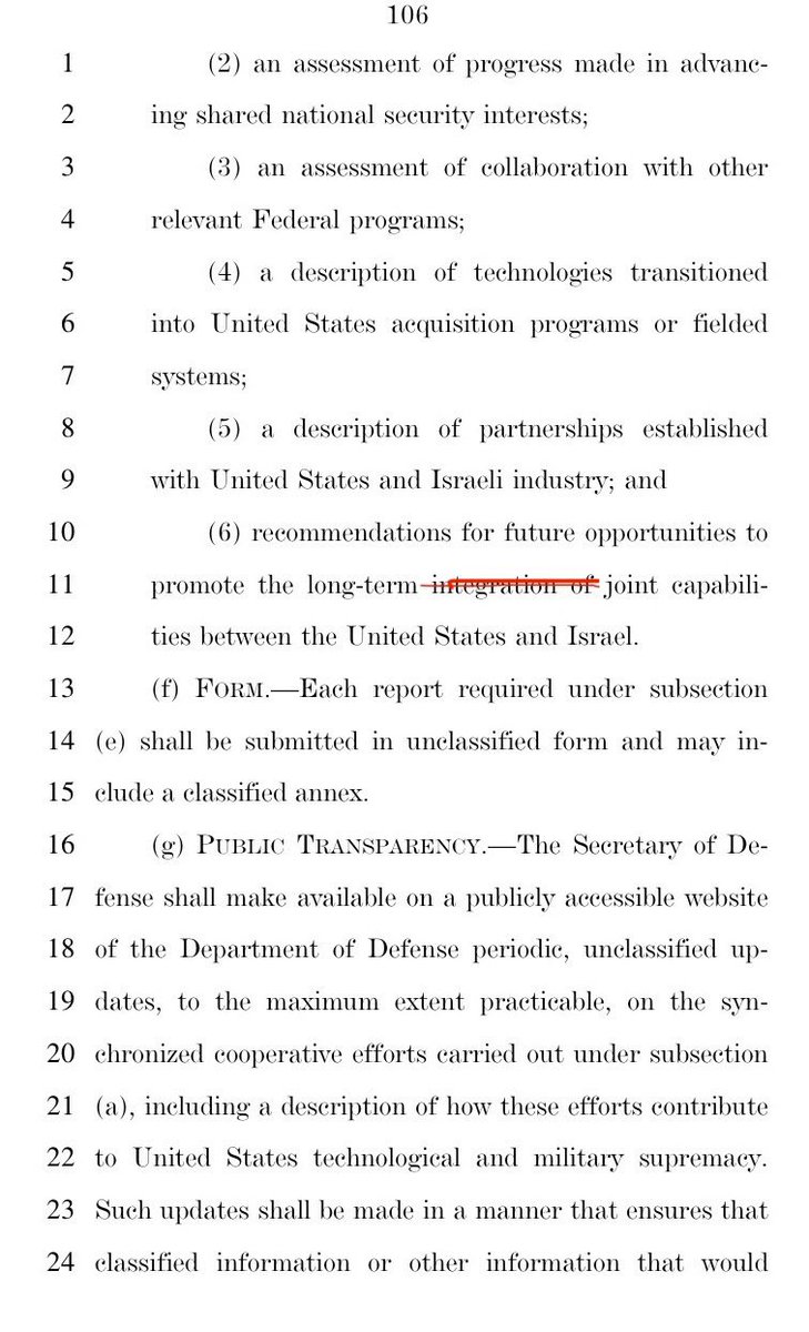FmrRepMTG's tweet photo. They won’t allow Massie’s amendment to strip sec 219, but instead they allowed Luna’s amendment that only removes the word “integrate.” 
Taking out the word “integrate” does nothing! It basically skips integration and goes strait to full fusion of our militaries.
VOTE NO!!! https://t.co/AHejqhr26P