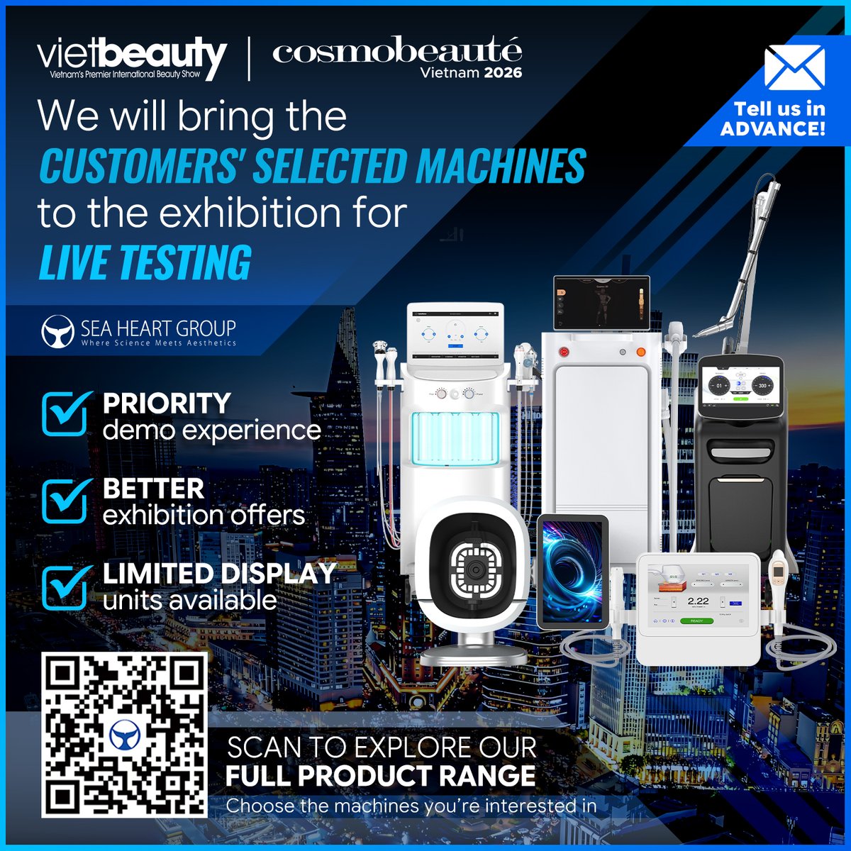 SeaHeartbj's tweet photo. ✨ SEAHEART is coming to Cosmobeauté Vietnam 2026!
Join us for 3 days of innovation, technology, and beauty solutions.
📅 23–25 JULY 2026
📍 SECC, HCMC, Vietnam
📌 Booth AG18
See you there! ✨
Visit our official website: https://t.co/YfkhCYWGTV
#CosmobeauteVietnam2026 #SEAHEART https://t.co/fpsSRgvwpu