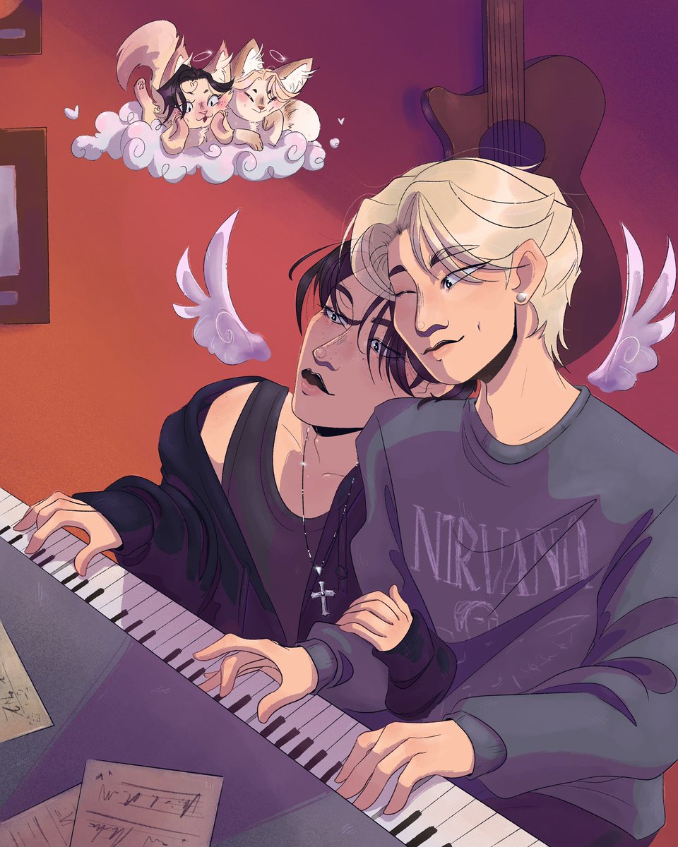 High5Sky's tweet photo. Realized I didn’t make an actual post for this…
My submission for 143oxalis’ dtiys on insta. It’s been so fun to see everyone’s pieces and I’m so glad I got to make something for it myself, even if it was out of my comfort zone. #staytist #straykidsfanart https://t.co/ttW05HhJGF