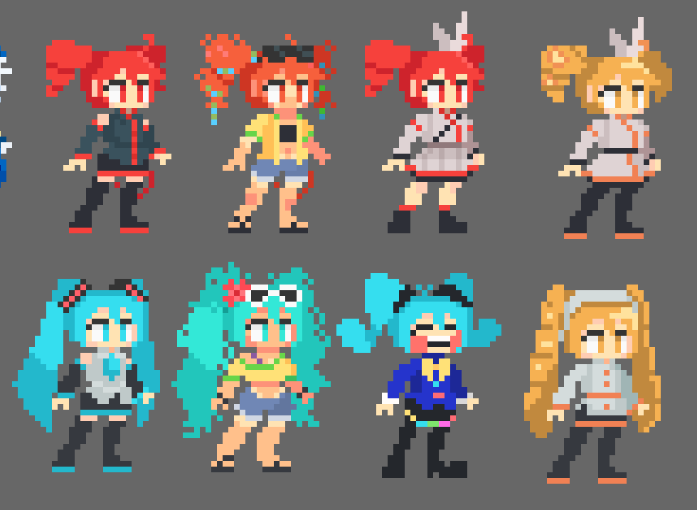 DarkApyr_'s tweet photo. There's nothing better for practicing a style than them, Miku and Teto

#hatsunemiku #kasaneteto #pixelart https://t.co/EvOIdWB2ia