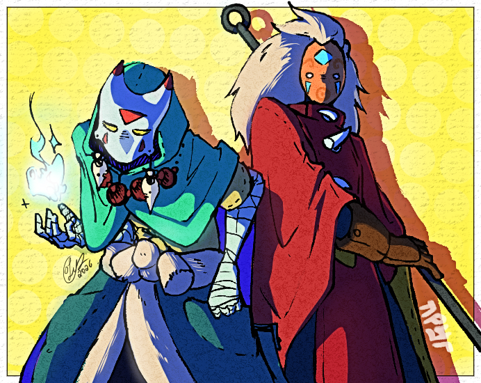 DarkApyr_'s tweet photo. Charlie and Charlotte, the masked siblings - OCs https://t.co/LOMxSbX3Wd