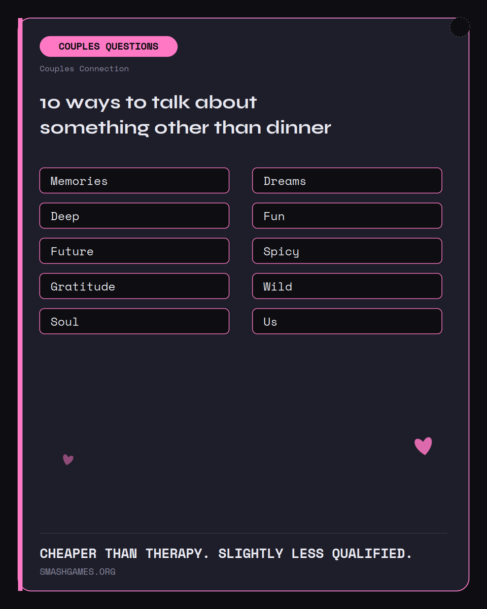 SmashGamesX's tweet photo. Saturday night with the wifey or hubby?
A glass of wine and a nice list of questions 😍
https://t.co/XBalHv9c8Z https://t.co/ev9027Px9Y