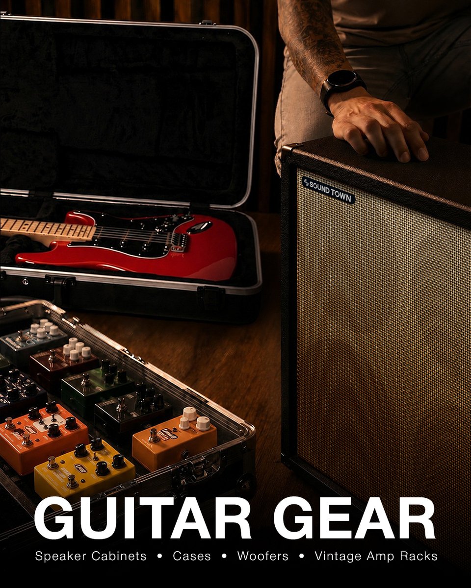 soundtowninc's tweet photo. Every great tone starts with the right gear. Explore Sound Town's guitar gear collection featuring guitar and bass speaker cabinets, replacement woofers, amp racks, pedalboard cases, and guitar cases built to customize, protect, and complete your setup.
https://t.co/PNG1uXNa5z https://t.co/w5U2ngzB3r