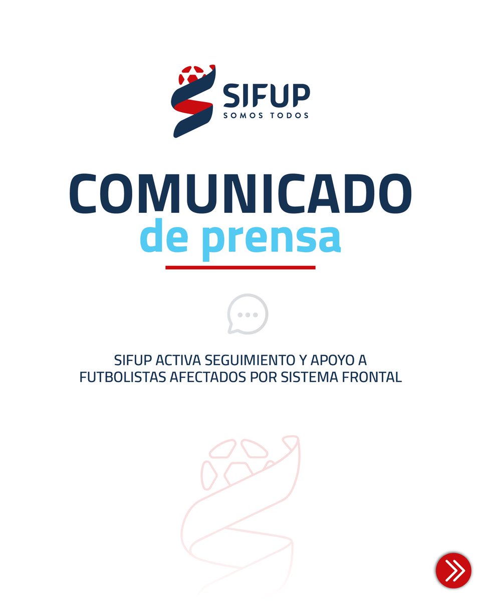 sifup's tweet photo. Ante la emergencia provocada por el sistema frontal que afecta a distintas zonas del país, la directiva del Sindicato de Futbolistas Profesionales (Sifup) tomó contacto con los capitanes de todos los clubes del fútbol chileno para conocer la situación de nuestros asociados y realizar un seguimiento de los efectos que esta catástrofe ha generado.

Como gremio, ya tomamos contacto con los futbolistas que han resultado afectados por las lluvias, con el objetivo de brindarles el apoyo y la orientación que requieran en este difícil momento.

Reiteramos nuestro compromiso de acompañar a cada uno de nuestros socios y seguiremos monitoreando la evolución de esta emergencia para colaborar en todo aquello que esté a nuestro alcance.