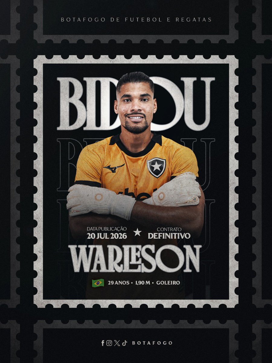 Botafogo's tweet photo. BIDOU! 🪪☑️

Warleson, Paulinho e Gabriel Batista já estão regularizados no BID como jogadores do BOTAFOGO! 🔥⚽️ #BFR https://t.co/eEngjjOYXN