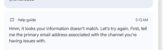 alklampisi's tweet photo. @TeamYouTube I've tried contacting the support center several times, but they haven't provided a satisfactory response. The @handle/Channel ID and email information are correct, but the response always doesn't ask me to repeat the request. Please help me https://t.co/tebocxruIo