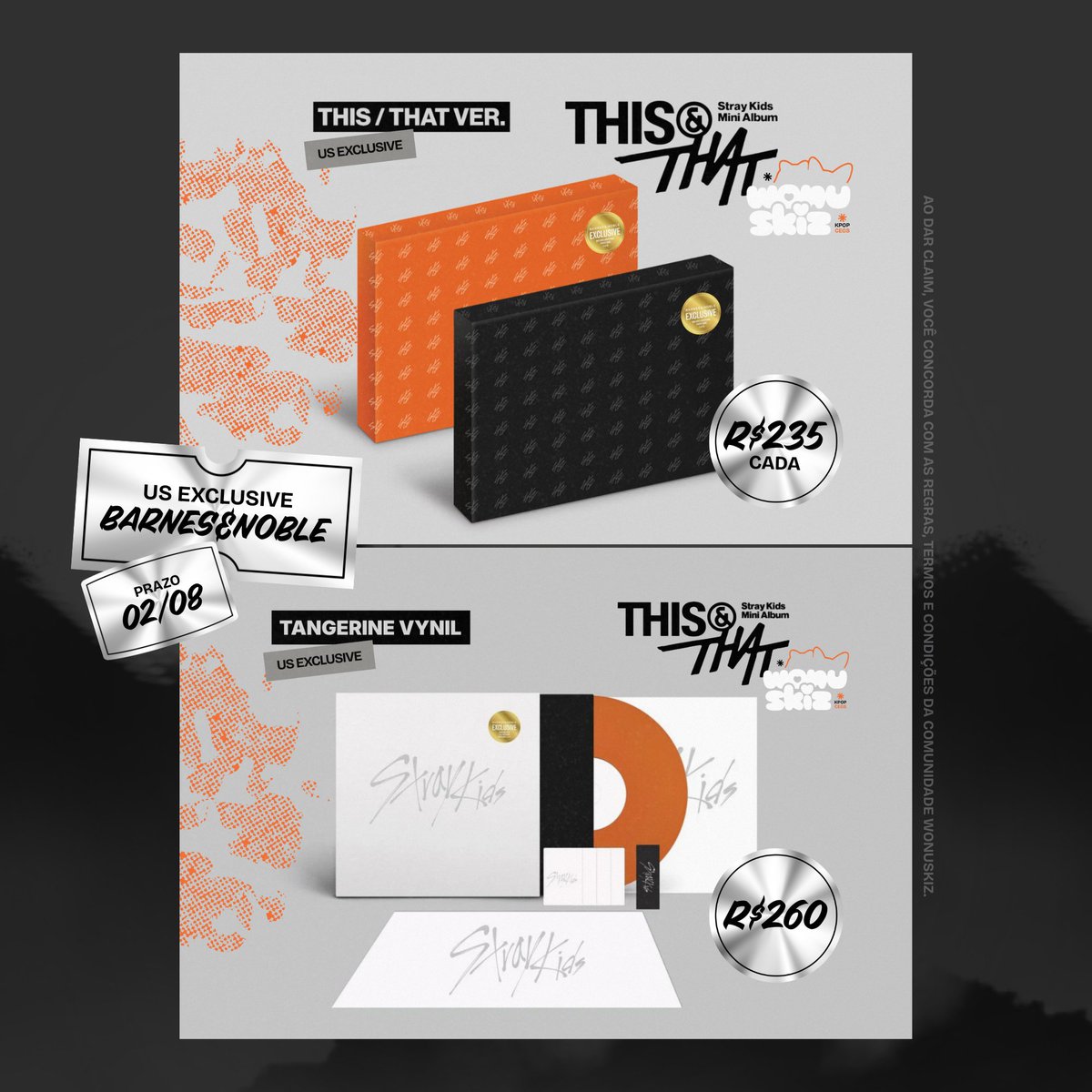 wonuskiz's tweet photo. CEG THIS &amp; THAT B&amp;N EXCLUSIVE 

- This ou That ver: R$235
- Tangerine Vinyl: R$260 

Mais infos no forms de pedido, qualquer duvida chamar na dm 🥰

Forms: https://t.co/CDpBE4DLgH https://t.co/6RE4GVALSy