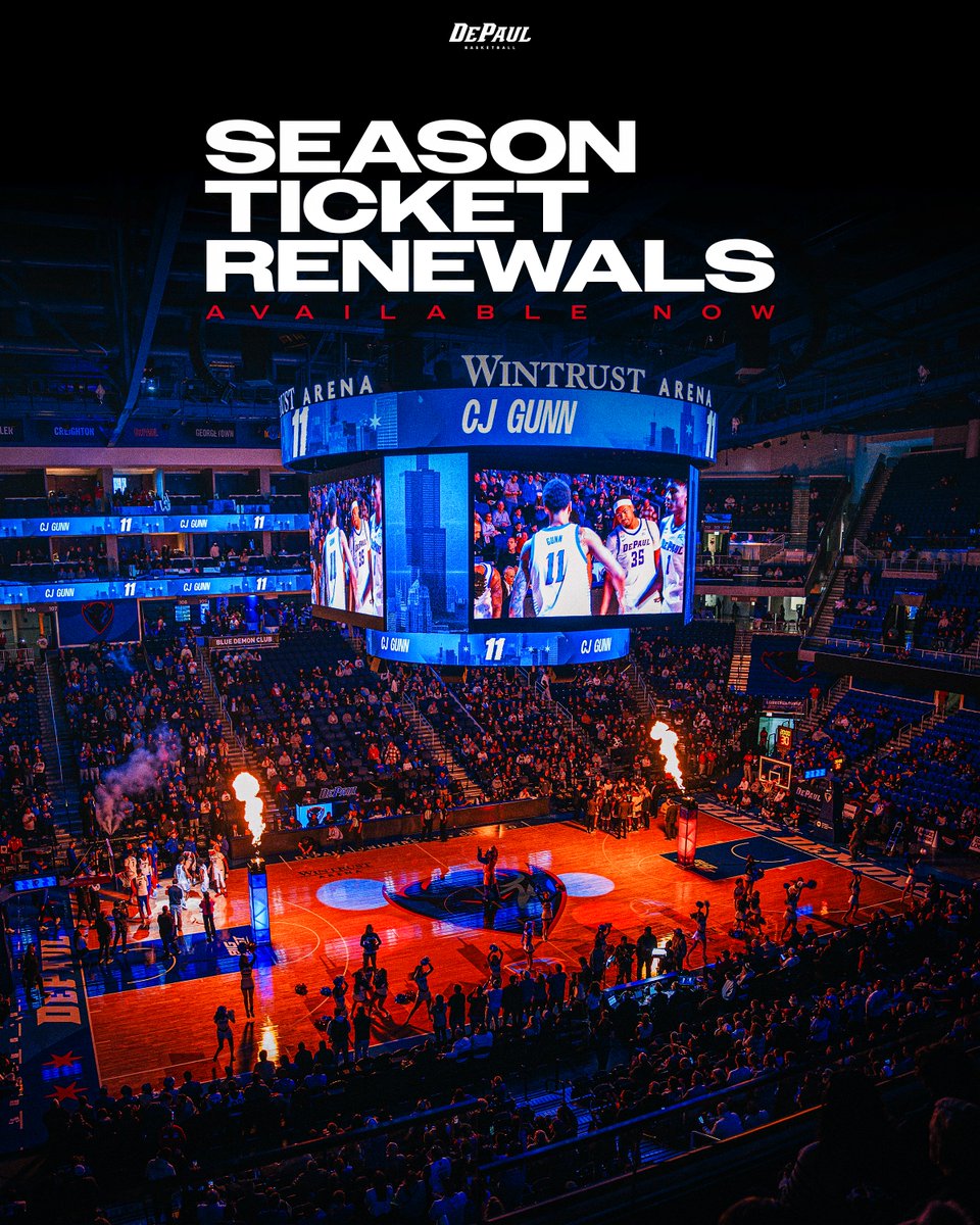DePaulHoops's tweet photo. tick tock ⏱️ 

We're down to the FINAL week to renew your season tickets for the 2026-27 season. You won't want to miss this one: https://t.co/bYNITYSREd https://t.co/CzZtGlo9LZ