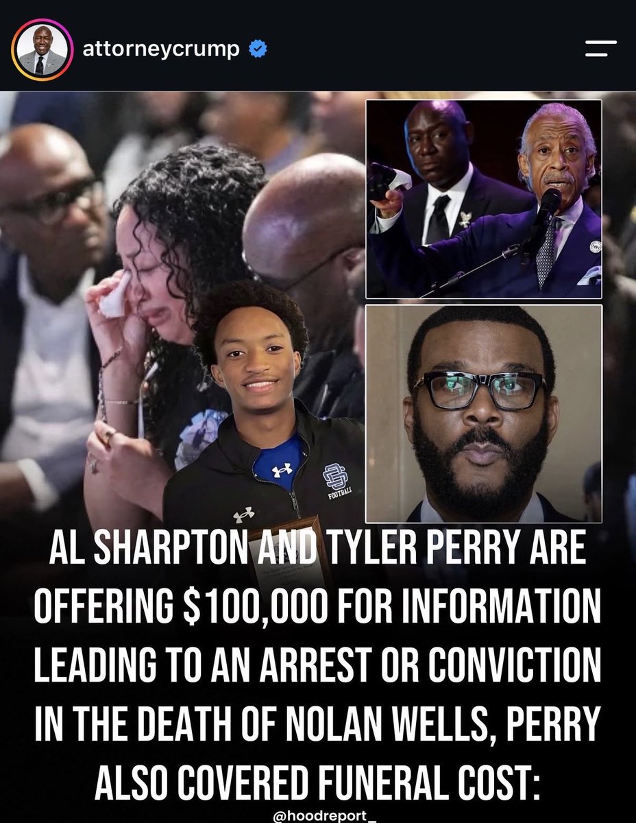 JosinaAnderson's tweet photo. Update: @tylerperry and @TheRevAl are offering $100,000 for information that leads to an arrest or conviction in the death of Nolan Wells.

Wells’ funeral was today. The service took place at Center Pointe Church in Ocean Springs, Mississippi. https://t.co/f0nUUcROhH