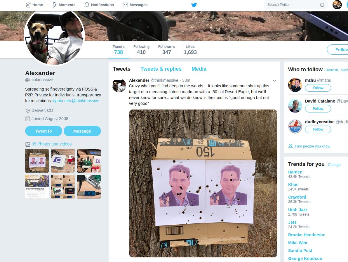 cryptorebel_SV's tweet photo. @BgansEth His employees threatened BSVers and shot bullets through images of our faces: https://t.co/Ofp379gXyg