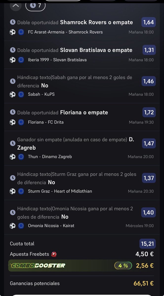laelitetip's tweet photo. Buenas noches gente 🌙

Os comparto tres combis para el día 21 de julio:

- La jubiladora de tenis👴🏼
- Mini combi fútbol ⚽️ 
- Mini combi Baloncesto (WNBA) 🏀

Por el canal iremos muy fuertes 🔥 https://t.co/rdiECoBqlG