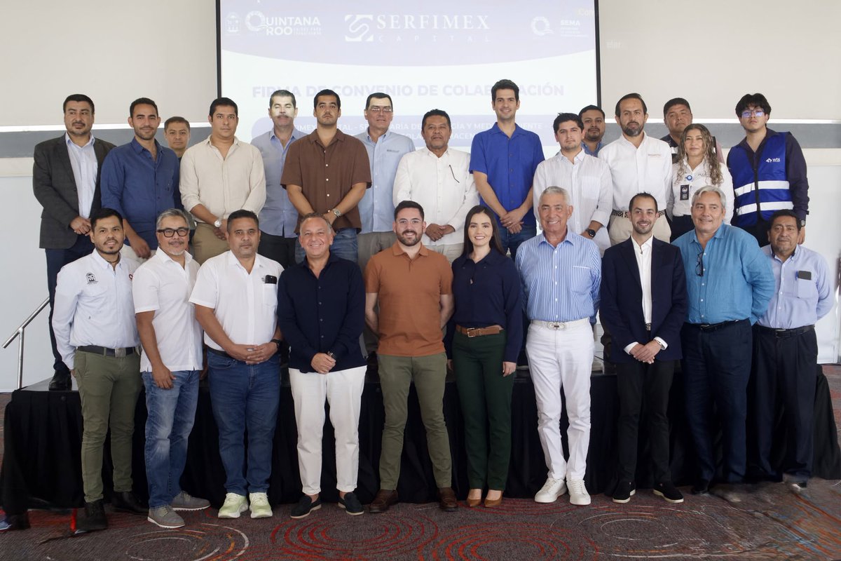 OscarReboraQRoo's tweet photo. La transición energética ya está tomando forma en Quintana Roo. Hoy firmamos un convenio con @SerfimexCapital para fortalecer el financiamiento de proyectos solares, impulsar la eficiencia energética y acelerar la adopción de energías limpias en nuestro estado.  

Esta alianza impulsará 50 nuevos proyectos entre 2026 y 2027, atraerá inversión estratégica, fortalecerá las capacidades técnicas del sector y contribuirá a construir un sistema energético más resiliente.  

Desde el @GobQuintanaRoo estamos construyendo las condiciones para que la transición energética se traduzca en inversión, innovación y bienestar para las y los quintanarroenses.

https://t.co/iFTKRs0OWd