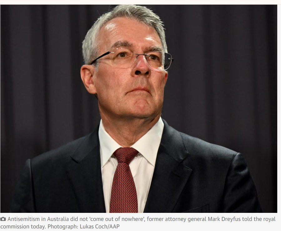 JJKALE2's tweet photo. Jewish Australians experienced ‘breach of sense of safety’ after 7 Oct, Mark Dreyfus tells royal commission.

Tell us why Mark, did the brutality of the Israeli regime slaughtering so many of their own freak them out too? https://t.co/Gof7B9ZWzl