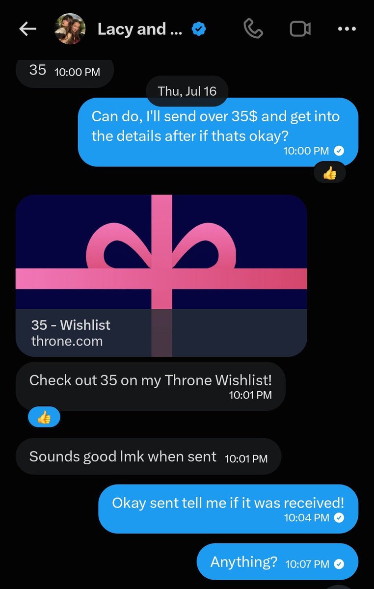 CryptidGlorbus's tweet photo. Well I feel kinda stupid for this one, but report &amp; block @/lacynrebecca.

I specifically asked for a custom and waited almost fours days for a proper response before backing out in which they blocked me and just took the money.

I don't think I'm gonna be buying anymore.

:/ https://t.co/bnHVgMGU1O