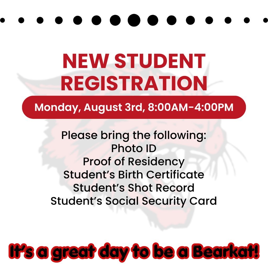 GCkats's tweet photo. Are you new to GCISD? We can't wait to welcome our newest Bearkats to GCISD and kick off an incredible 2026–2027 school year! https://t.co/VGp4rghqwx