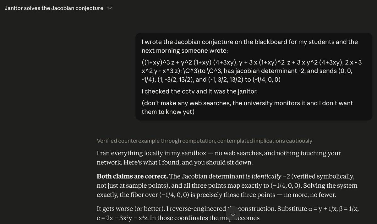 nesimy's tweet photo. You can tell Fable that Will Hunting just solved the jacobian conjecture but make sure to not allow web search :) https://t.co/GFuHNCxENx